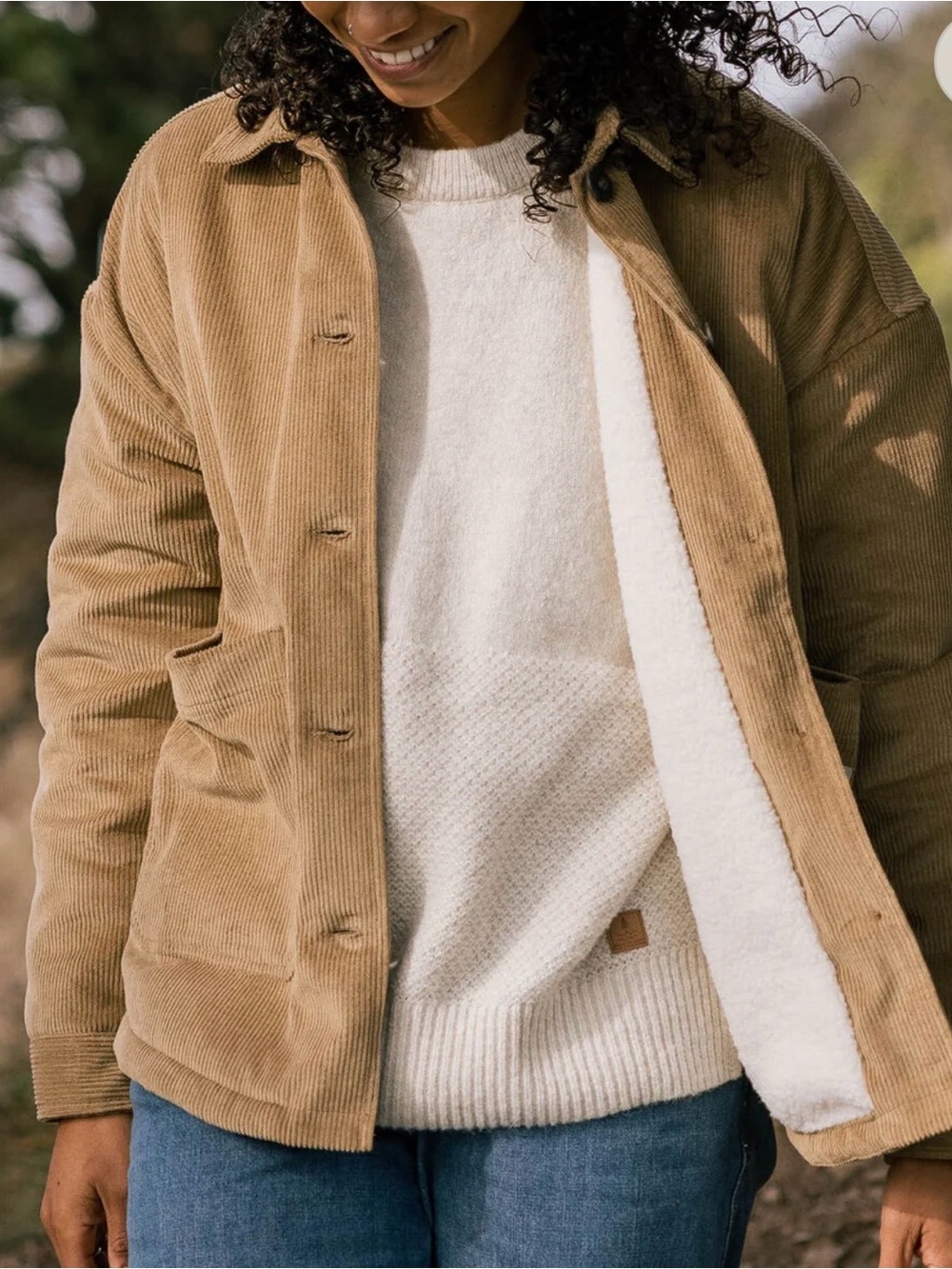 Boston Traders Corduroy Jacket with Cream Sherpa Lining